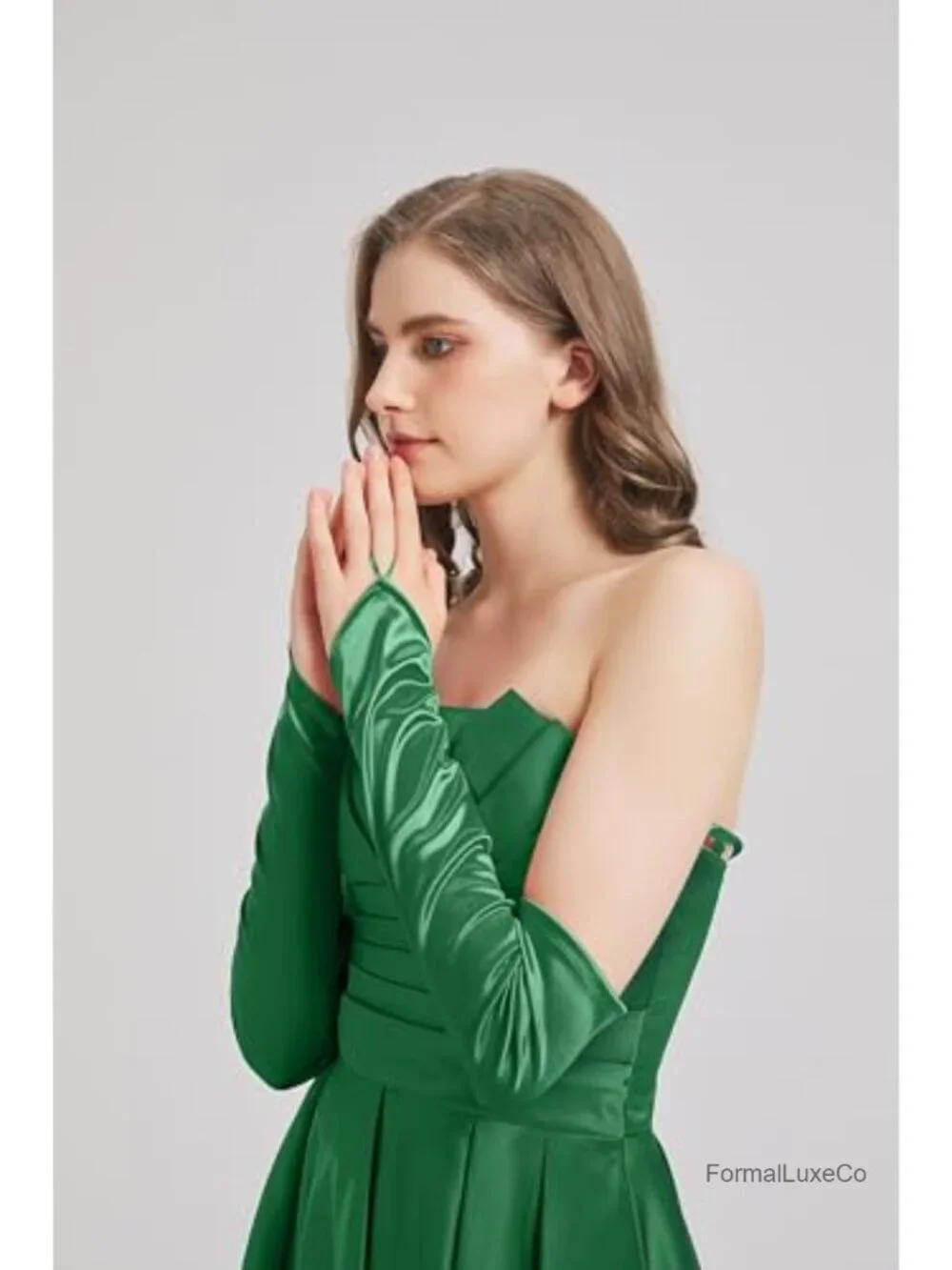 Fingerless Long Satin Gloves for Women Costume Opera Elbow Length